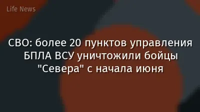 СВО: более 20 пунктов управления БПЛА ВСУ уничтожили бойцы "Севера" с начала июня