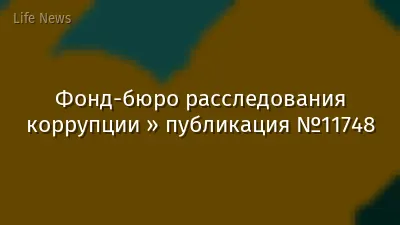 Фонд-бюро расследования коррупции » публикация №11748