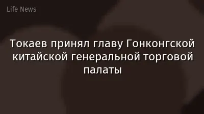 Токаев принял главу Гонконгской китайской генеральной торговой палаты