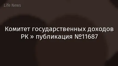 Комитет государственных доходов РК » публикация №11687
