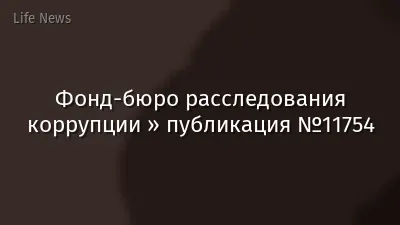 Фонд-бюро расследования коррупции » публикация №11754