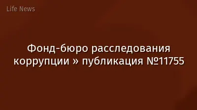 Фонд-бюро расследования коррупции » публикация №11755