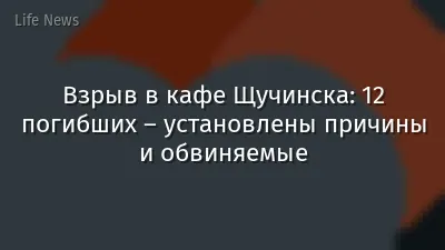Взрыв в кафе Щучинска: 12 погибших – установлены причины и обвиняемые