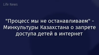 "Процесс мы не останавливаем" - Минкультуры Казахстана о запрете доступа детей в интернет
