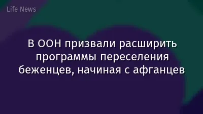 В ООН призвали расширить программы переселения беженцев, начиная с афганцев