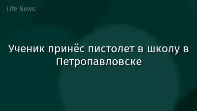 Ученик принёс пистолет в школу в Петропавловске