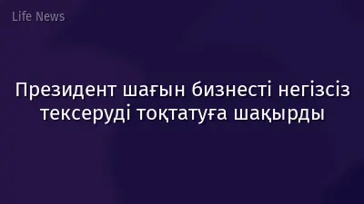 Президент шағын бизнесті негізсіз тексеруді тоқтатуға шақырды