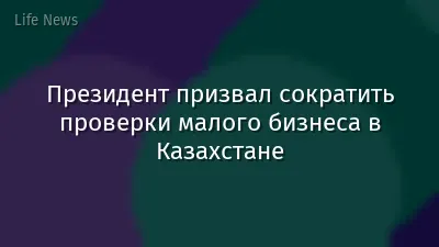 Президент призвал сократить проверки малого бизнеса в Казахстане