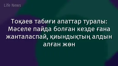 Тоқаев табиғи апаттар туралы: Мәселе пайда болған кезде ғана жанталаспай, қиындықтың алдын алған жөн