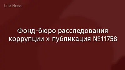 Фонд-бюро расследования коррупции » публикация №11758