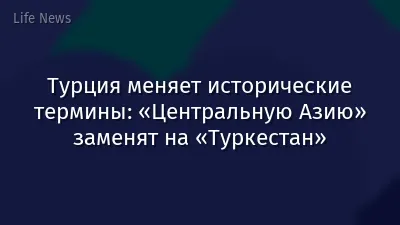 Турция меняет исторические термины: «Центральную Азию» заменят на «Туркестан»