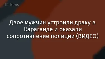Двое мужчин устроили драку в Караганде и оказали сопротивление полиции (ВИДЕО)