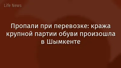 Пропали при перевозке: кража крупной партии обуви произошла в Шымкенте
