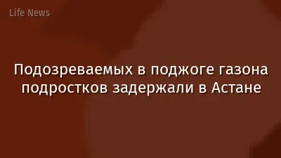 Подозреваемых в поджоге газона подростков задержали в Астане