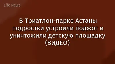 В Триатлон-парке Астаны подростки устроили поджог и уничтожили детскую площадку (ВИДЕО)