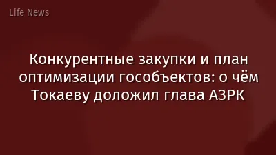 Конкурентные закупки и план оптимизации гособъектов: о чём Токаеву доложил глава АЗРК