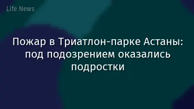 Пожар в Триатлон-парке Астаны: под подозрением оказались подростки