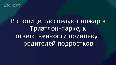В столице расследуют пожар в Триатлон-парке, к ответственности привлекут родителей подростков
