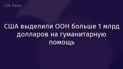США выделили ООН больше 1 млрд долларов на гуманитарную помощь