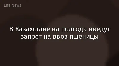 В Казахстане на полгода введут запрет на ввоз пшеницы