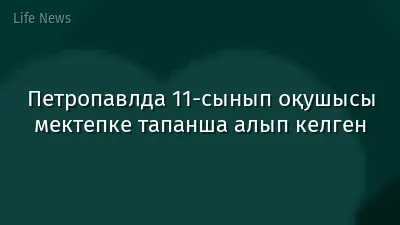 Петропавлда 11-сынып оқушысы мектепке тапанша алып келген