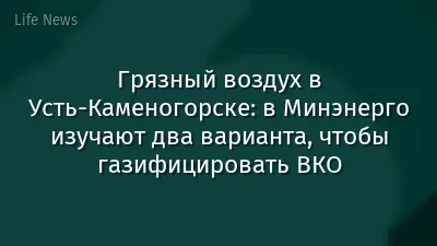 Грязный воздух в Усть-Каменогорске: в Минэнерго изучают два варианта, чтобы газифицировать ВКО