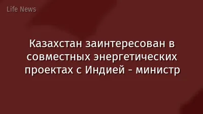 Казахстан заинтересован в совместных энергетических проектах с Индией - министр