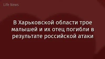 В Харьковской области трое малышей и их отец погибли в результате российской атаки