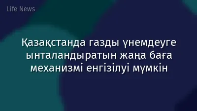 Қазақстанда газды үнемдеуге ынталандыратын жаңа баға механизмі енгізілуі мүмкін