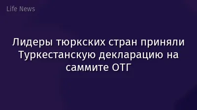 Лидеры тюркских стран приняли Туркестанскую декларацию на саммите ОТГ