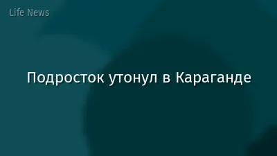 Подросток утонул в Караганде