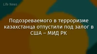 Подозреваемого в терроризме казахстанца отпустили под залог в США – МИД РК