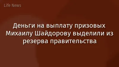 Деньги на выплату призовых Михаилу Шайдорову выделили из резерва правительства