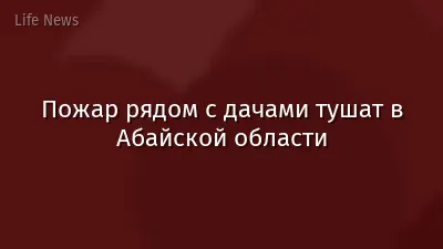 Пожар рядом с дачами тушат в Абайской области