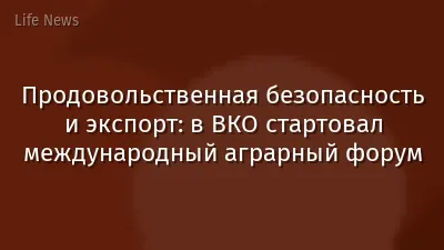 Продовольственная безопасность и экспорт: в ВКО стартовал международный аграрный форум