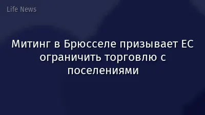 Митинг в Брюсселе призывает ЕС ограничить торговлю с поселениями