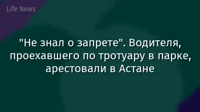 "Не знал о запрете". Водителя, проехавшего по тротуару в парке, арестовали в Астане