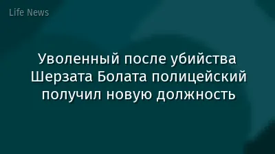 Уволенный после убийства Шерзата Болата полицейский получил новую должность