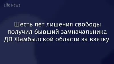 Шесть лет лишения свободы получил бывший замначальника ДП Жамбылской области за взятку