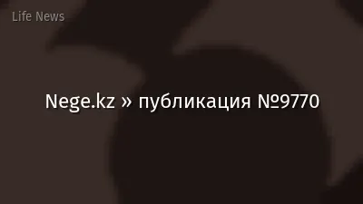 Nege.kz » публикация №9770