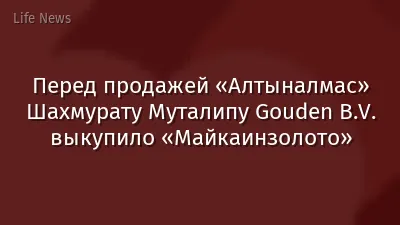 Перед продажей «Алтыналмас» Шахмурату Муталипу Gouden B.V. выкупило «Майкаинзолото»
