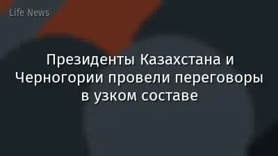 Президенты Казахстана и Черногории провели переговоры в узком составе