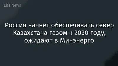 Россия начнет обеспечивать север Казахстана газом к 2030 году, ожидают в Минэнерго