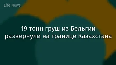19 тонн груш из Бельгии развернули на границе Казахстана