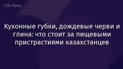 Кухонные губки, дождевые черви и глина: что стоит за пищевыми пристрастиями казахстанцев