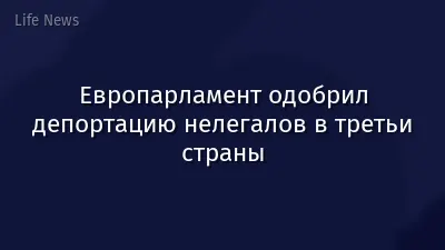 Европарламент одобрил депортацию нелегалов в третьи страны