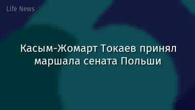 Касым-Жомарт Токаев принял маршала сената Польши