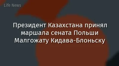 Президент Казахстана принял маршала сената Польши Малгожату Кидава-Блоньску
