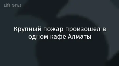 Крупный пожар произошел в одном кафе Алматы