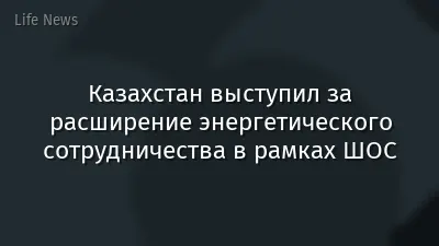 Казахстан выступил за расширение энергетического сотрудничества в рамках ШОС